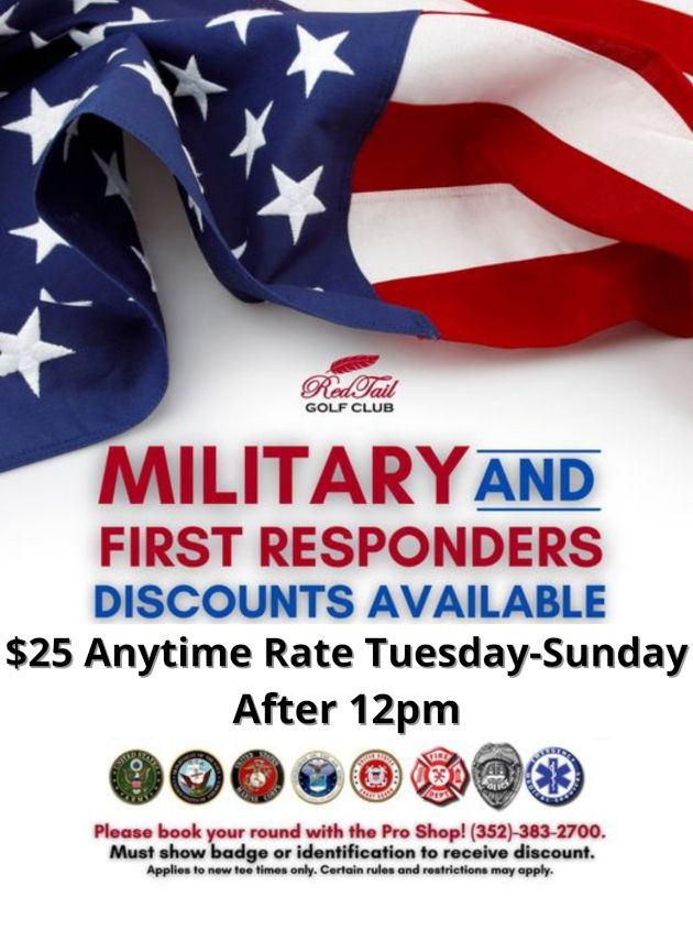 RedTail-Golf--Country-Club Golf-Course-Specials Military-And-First-Responders-Daily-Special-Flyer